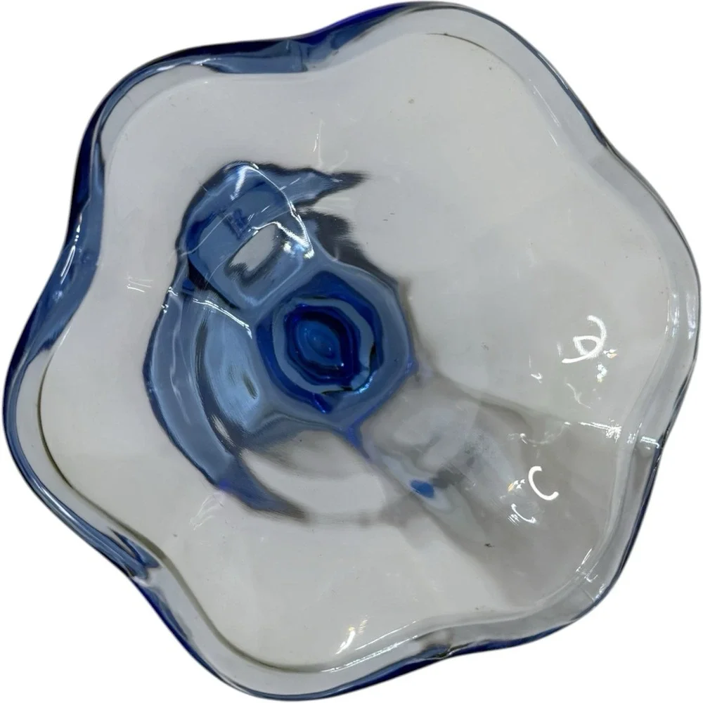 Vintage Bormioli Rocco‎ Fidenza Primavera Sapphire Blue Glass Dessert Bowl Italy